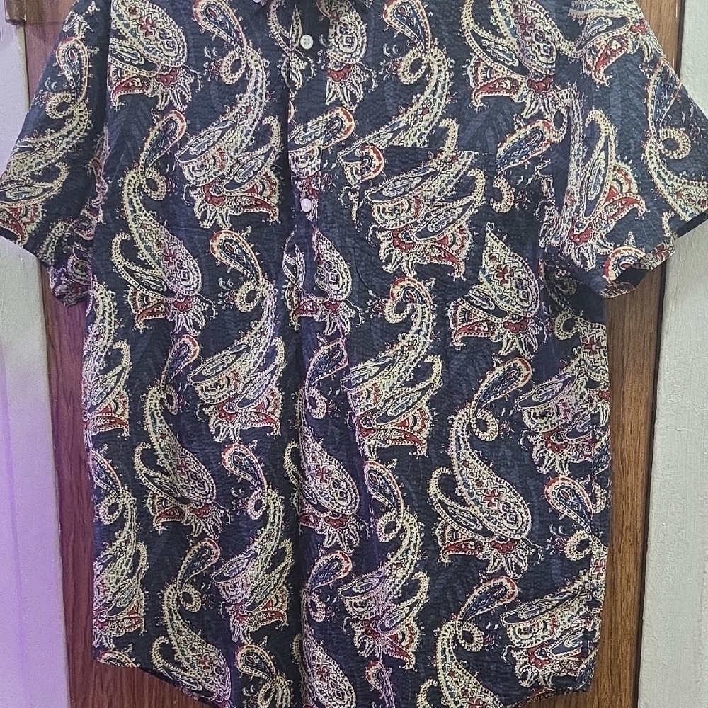 J. Crew Blue and Red Paisley Button Down Shirt